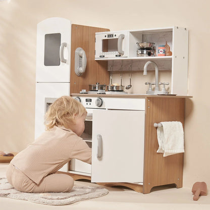 Kidoz Modern Wooden Play Kitchen - White